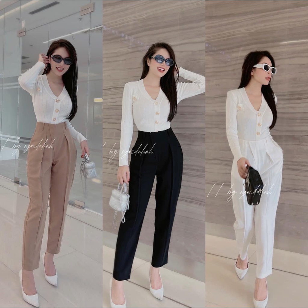 Áo len dài tay khuy đồng chất len gân co dãn tốt nhiều màu dáng body vanmiushop