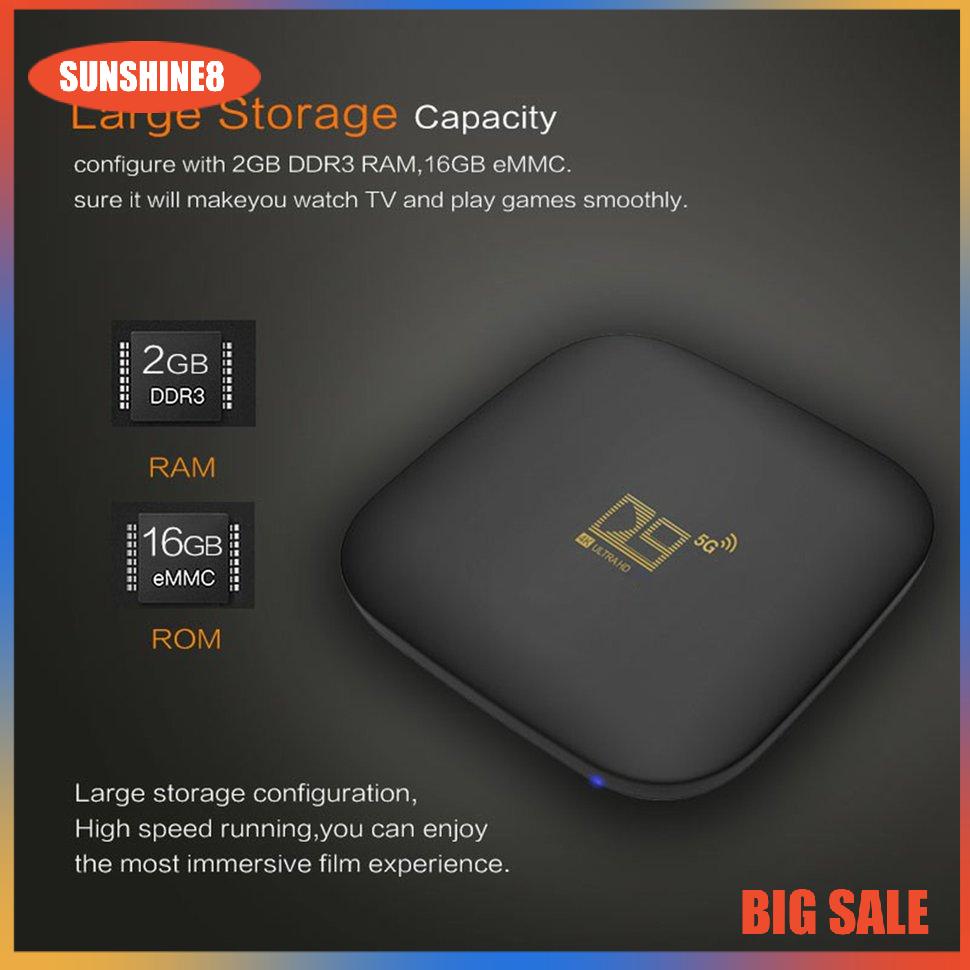 【SUN】Android TV Box D9 Amlogic S905  Đầu phát đa phương tiện 4K độ nét cao 1G + 8G Wifi Set-Top Box
