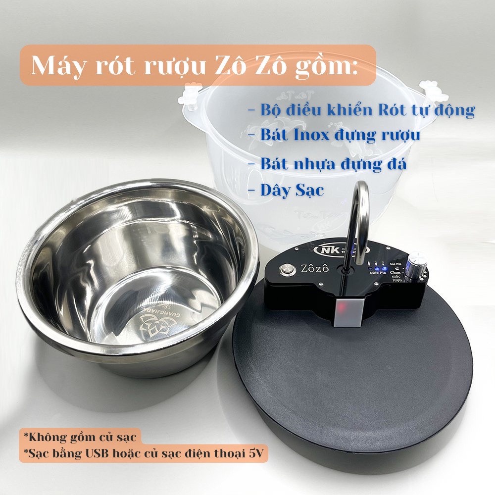 Bình Rót Rượu Cảm Ứng Tự Động Zô Zô Vui Vẻ - Có Mức Pin Cảnh Báo Khi Pin Yếu và Quên Tắt Pin ( SP002616)