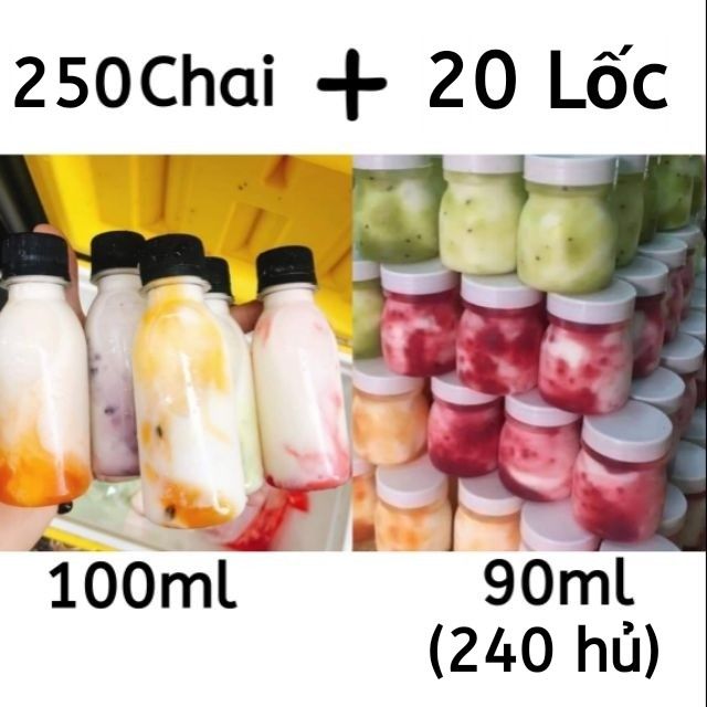 250 chai 100ml và 240 Hủ Nhựa 90ml Rỗng