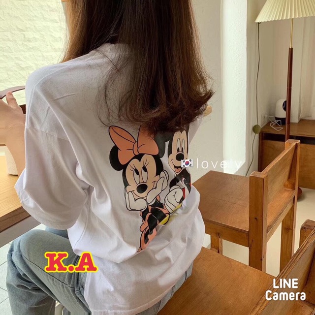 Áo phông Mickey nơ đỏ in lưng KAN0320