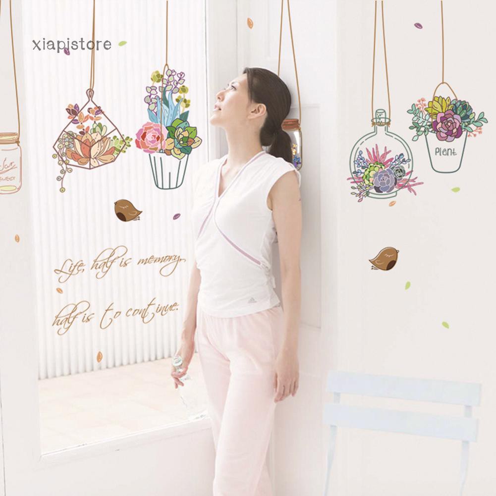 Sticker dán tường hình chậu cây thời trang