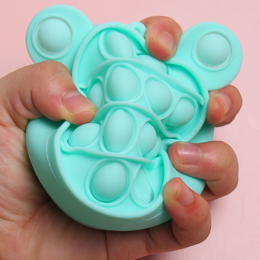 Ví đựng tiền bằng silicon màu cầu vồng dạng đồ chơi nhấn bong bóng giảm căng thẳng có móc khóa tiện lợi