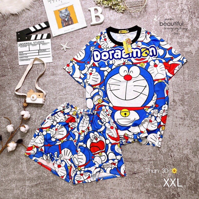 [BIG SIZE] BỘ THUN MẶC NHÀ DORAEMON XXL 65-85kg