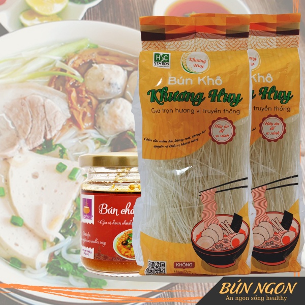 Bún Khô Bún Sạch Khương Huy Ăn Kiêng Giảm Cân Eatclean - Bún Ngon 300g - Bún Bò Huế