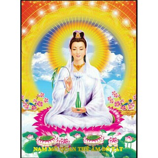 TRANH ĐÍNH ĐÁ Phật Bà Quan Thế Âm Bồ Tát 77571 (45x60) Chưa đính
