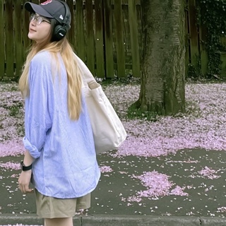 KIM- Sơ mi kẻ xanh trắng