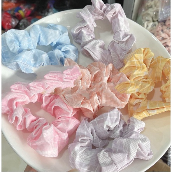 Dây buộc tóc scrunchies đơn giản phong cách Hàn Quốc