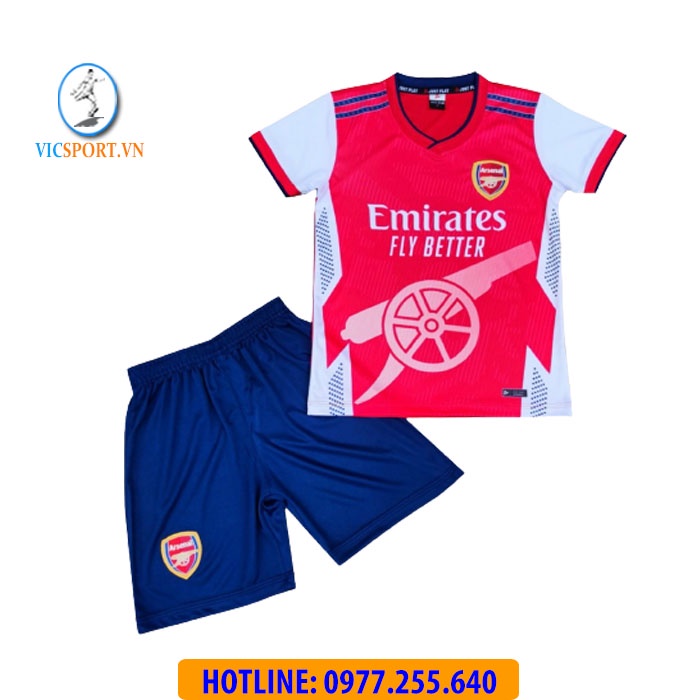Áo Bóng Đá Trẻ Em, Quần Áo Đá Banh CLB Arsenal Cho Bé Chất Liệu Thun Lạnh Siêu Mát Hàng - Vicsport
