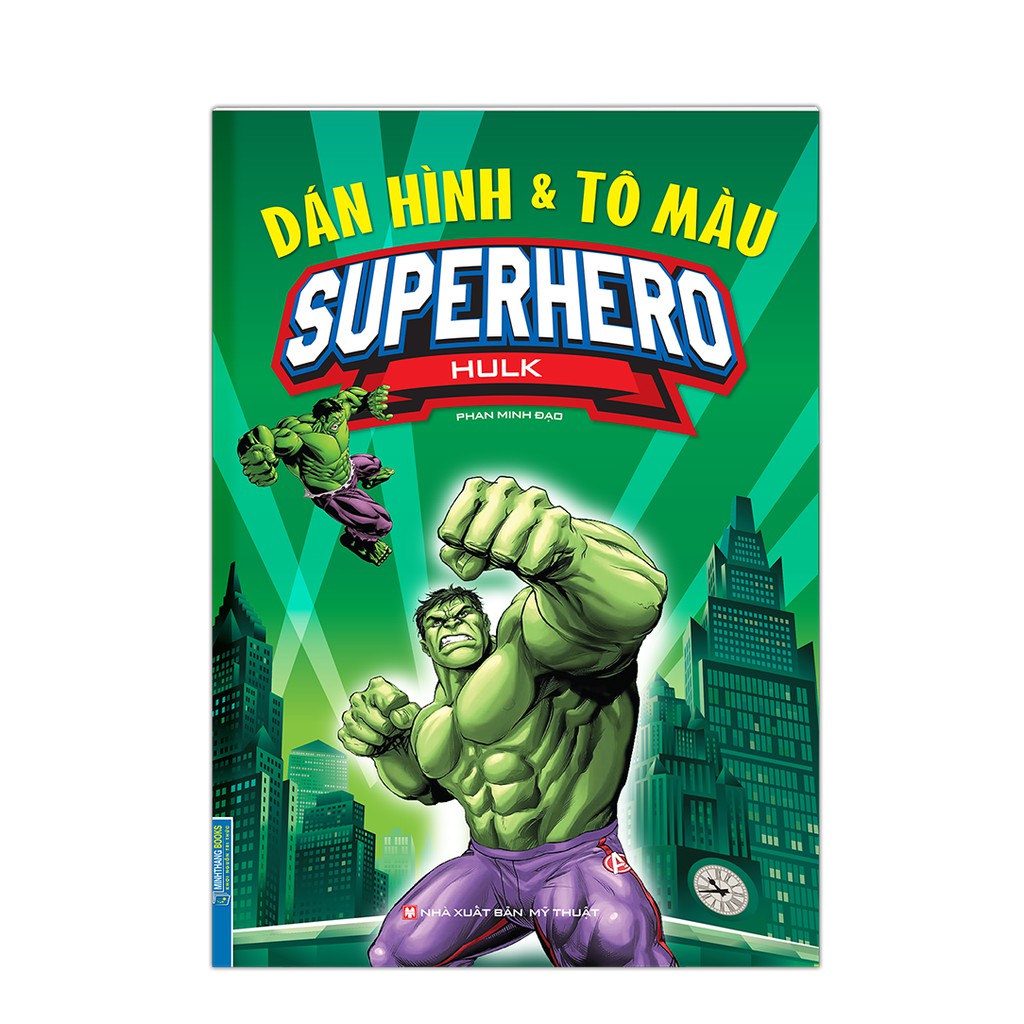 Sách - Dán hình &amp; tô màu SUPERHERO HULK (bìa mềm)