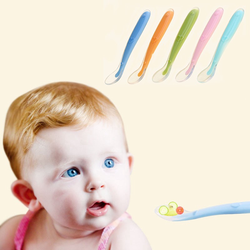 Bộ Muỗng Silicone Mềm Cho Bé Tập Ăn