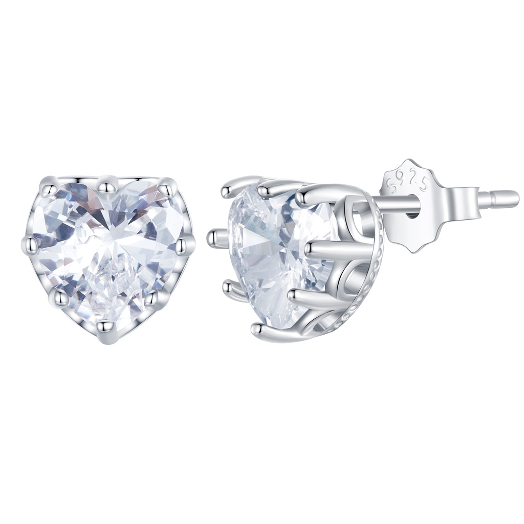 BAMOER 1 Đôi Bông Tai bạc 925 Đính Đá Thời Trang