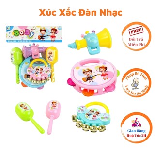 Đồ chơi xúc xắc lục lạc 5 món đàn nhạc phát triển kỹ năng cho bé