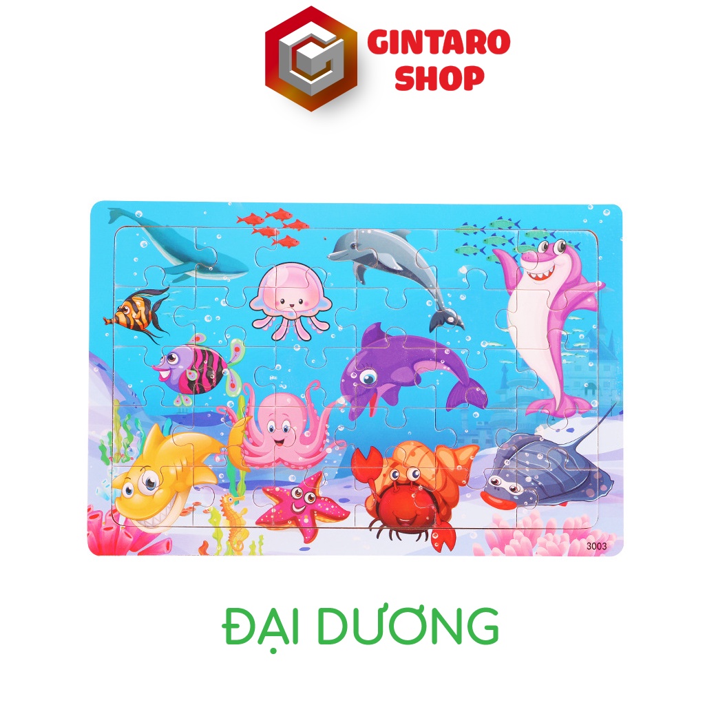 Bộ xếp hình 30 miếng cho bé , Puzzle xếp hình giúp bé phát triển tư duy và tính kiên trì từ nhỏ GINTARO SHOP