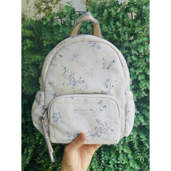 TNS-Balo mini siêu hottrend hoa trắng tím xinh xắn Parfoiz mini backpack in flower