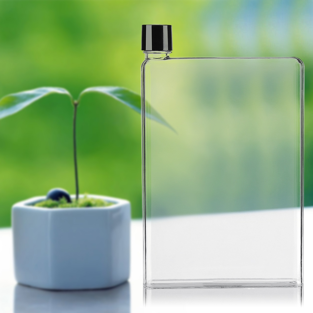 Bình nước dạng A5 trong suốt có nắp 750ml chống tràn bằng nhựa cầm tay đơn giản chơi thể thao