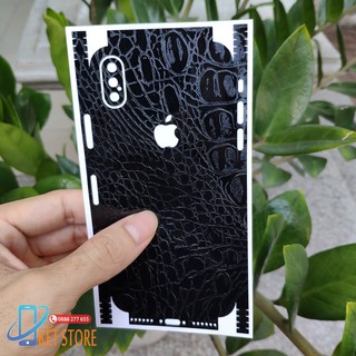Miếng dán mặt lưng iphone giả da cá sấu full viền cao cấp