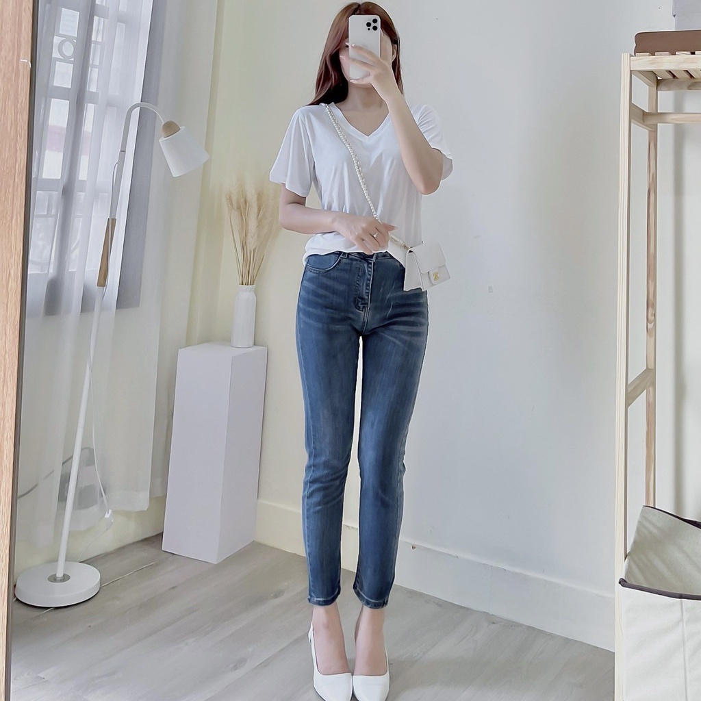 Quần Jean Nữ Cạp Cao 9 Tấc CHUPPY