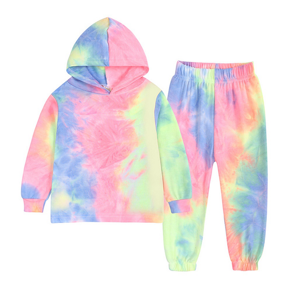 Set áo hoodie màu sắc cầu vồng + quần dài cho bé