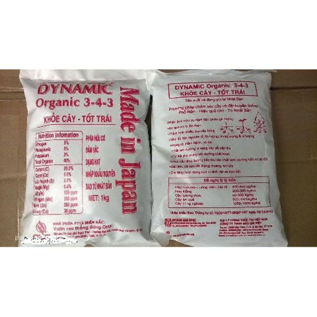 Phân gà nhật Dynamic 1kg - Phân gà Hữu Cơ Nhật Bản dạng viên chậm tan