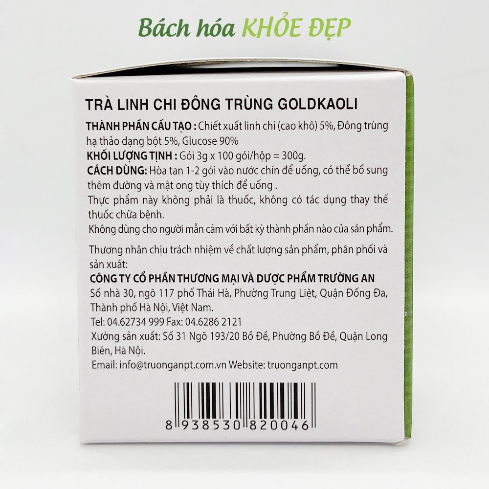 Trà Linh Chi Đông Trùng Hạ Thảo GoldKaoli 10 gói ( Bé ) - Tăng sức đề kháng, bồi bổ cơ thể | BigBuy360 - bigbuy360.vn