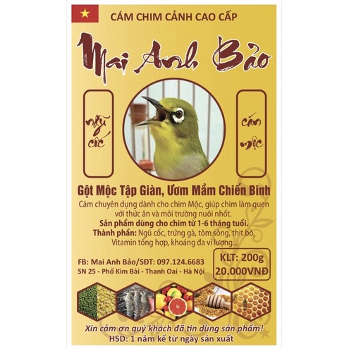 Cám Mộc Dành Cho Chim Vành Khuyên-Mai Anh Bảo