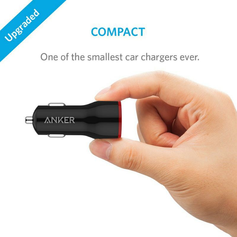 Tẩu sạc nhanh ô tô xe hơi 2 cổng USB Anker PowerDrive 24W A2310, 71AN24 cho Iphone, Ipad, Samsung [Tech4Car]