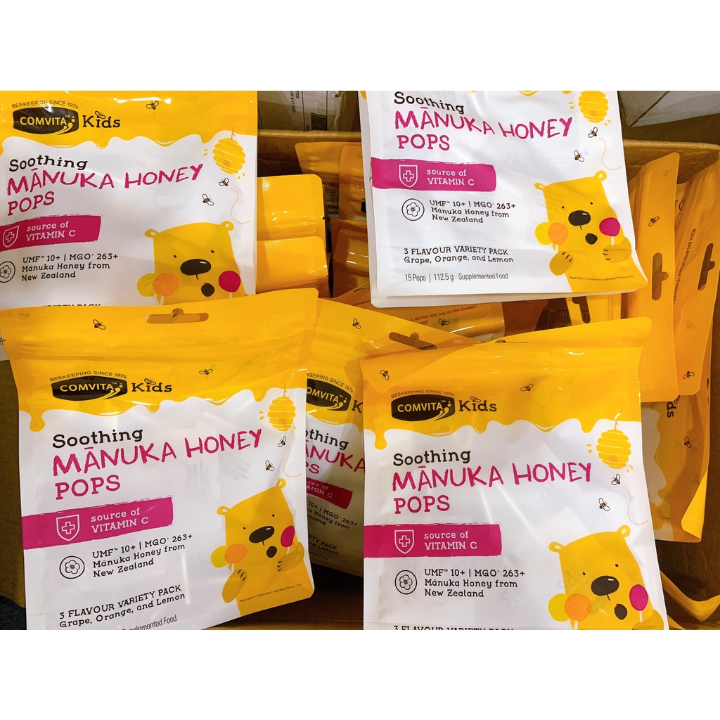 Kẹo Comvita mật ong cho trẻ em Kids Soothing Pops UMF 10+