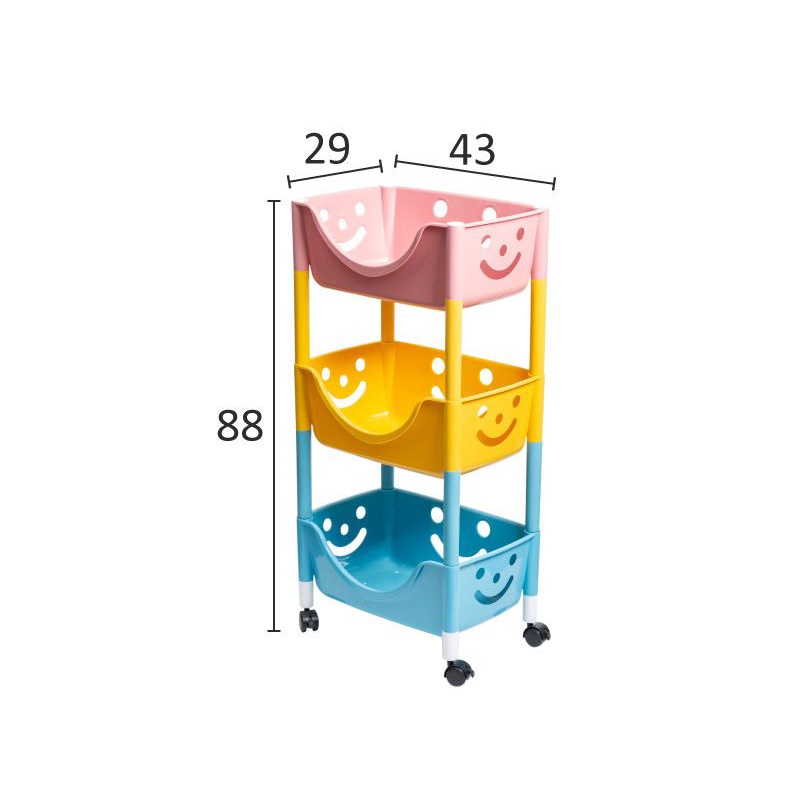 Kệ nhựa đựng đồ vật 3 tầng có bánh xe,,,