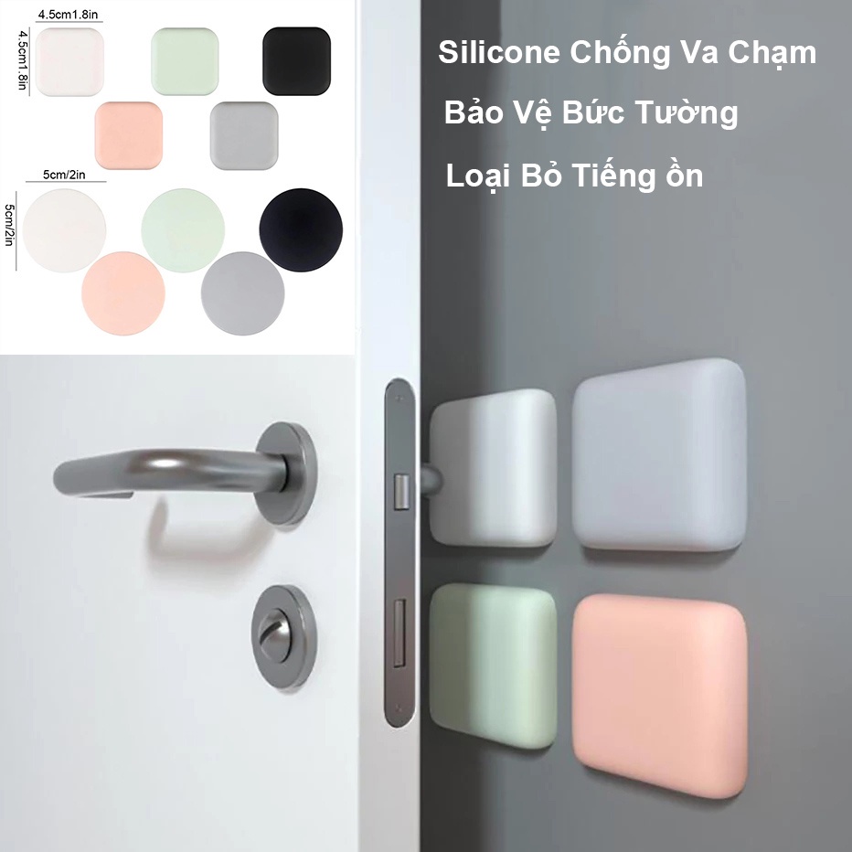 1 Miếng Dán Tường Vuông Bằng Silicone Tự Dính Bảo Vệ Tường-Miếng Silicon Chống Xước Tường