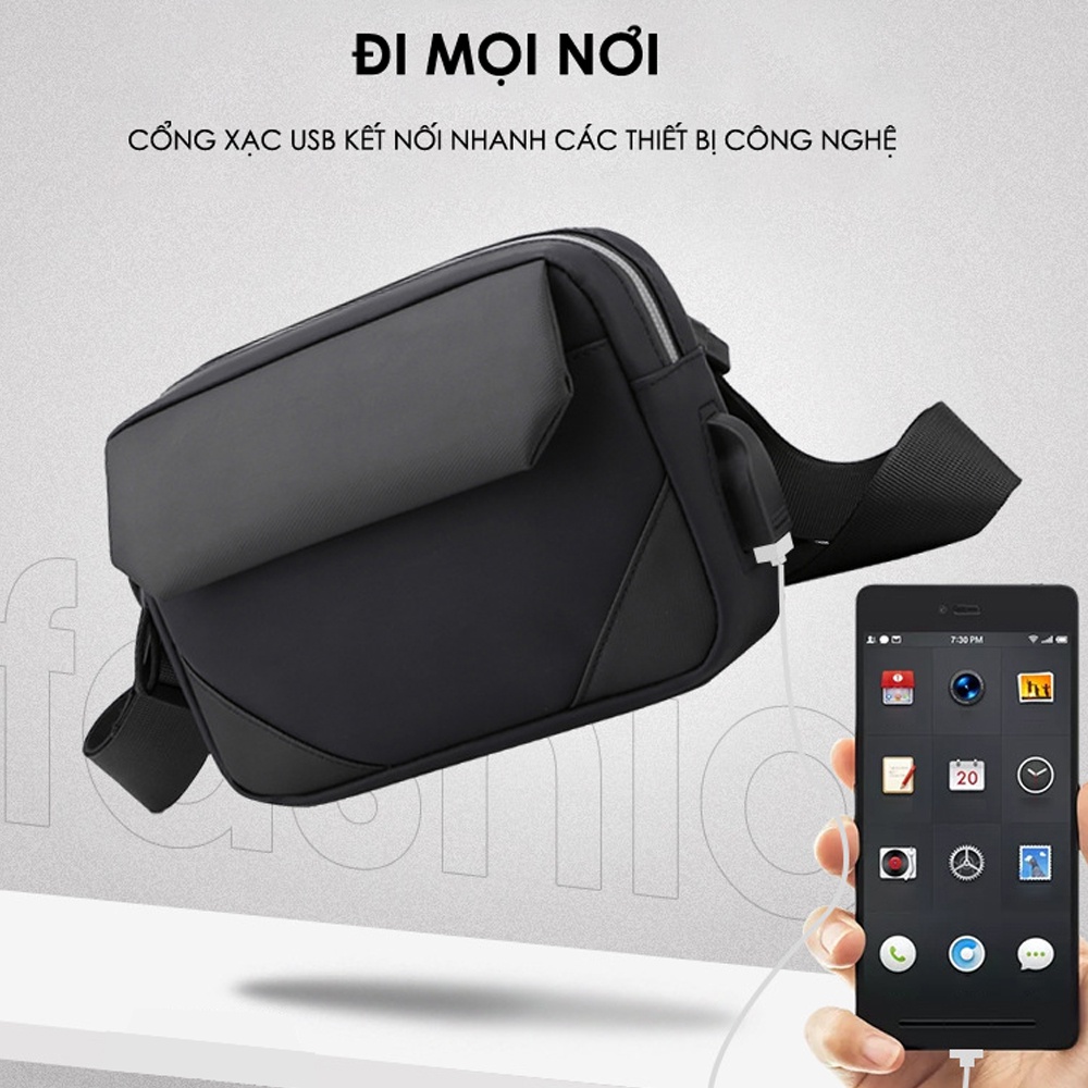 Túi đeo chéo nam nữ Athen ACR thiết kế nhỏ gọn basic chất liệu cao cấp chống nước kích thước 14x20CM