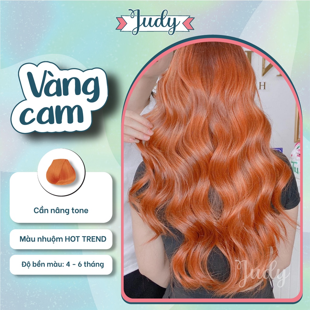 Thuốc nhuộm tóc màu VÀNG CAM + Tặng gang tay và trợ nhuộm