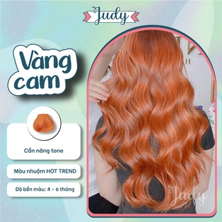 Thuốc nhuộm tóc màu Vàng cam + tặng kèm oxy trợ nhuộm |Judyhairs tự nhuộm tóc tại nhà dễ dàng