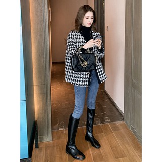 Áo khoác dạ tweed áo khoác kẻ ulzzang Hàn Quốc sang chảnh A397 có video ảnh thật