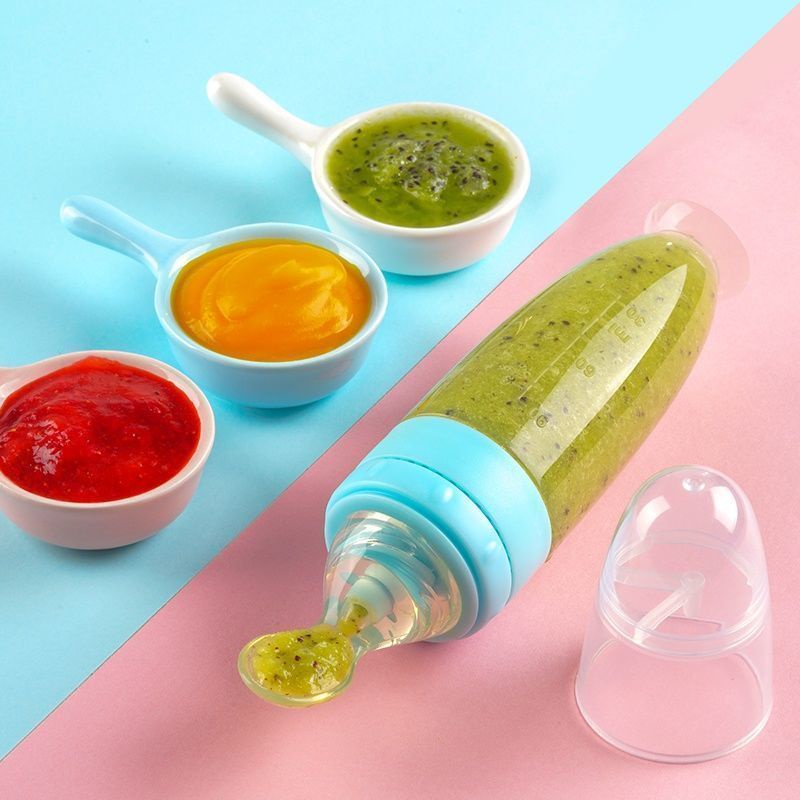 Bộ Muỗng Ăn Dặm Bằng Silicone An Toàn Dành Cho Trẻ Sơ Sinh bình sữa cho bé sơ sinh