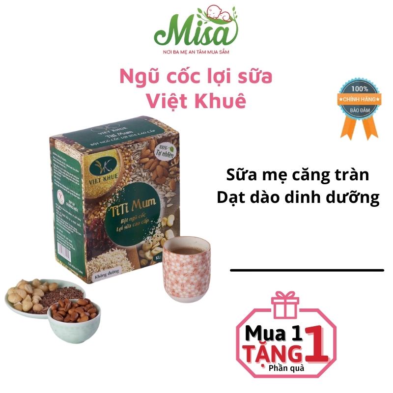 Ngũ Cốc Lợi Sữa Titi Mum Việt Khuê 500gr, Bột Ngũ Cốc Dinh Dưỡng Lợi Sữa Cho Mẹ Sau Sinh
