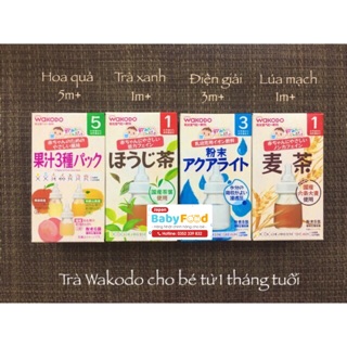 Trà Wakodo Nhật Bản cho bé (date 2021)Trà Xanh/Trà Lúa Mạch/Trà Hoa Quả/Điện Giải