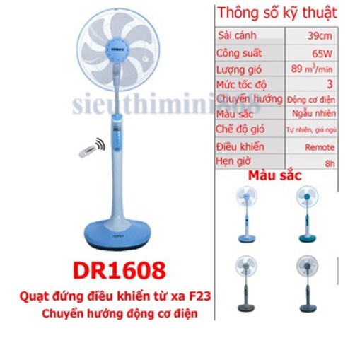 GIÁ HỦY DIỆTFREESHIPDR1608-Quạt đứng điều khiển từ xa F23 DR1608