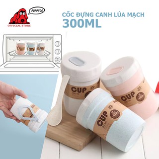 Cốc đựng canh giữ nhiệt lúa mạch dung tích 300ml hai lớp giữ nhiệt tiện dụng