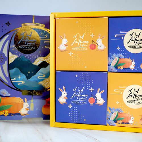 Hộp bánh trung thu 4 bánh 125g - 250g sắc nét nhiều kiểu dáng, hình ảnh màu sắc đa dạng