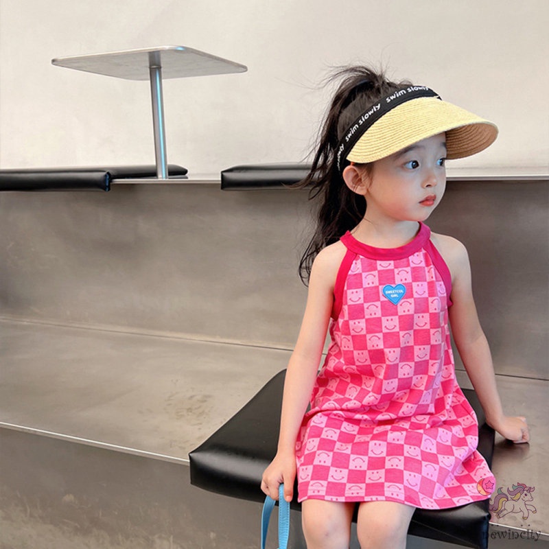 Đầm Sát Nách Đi Biển Phong Cách Hàn Quốc Cho Bé Gái
