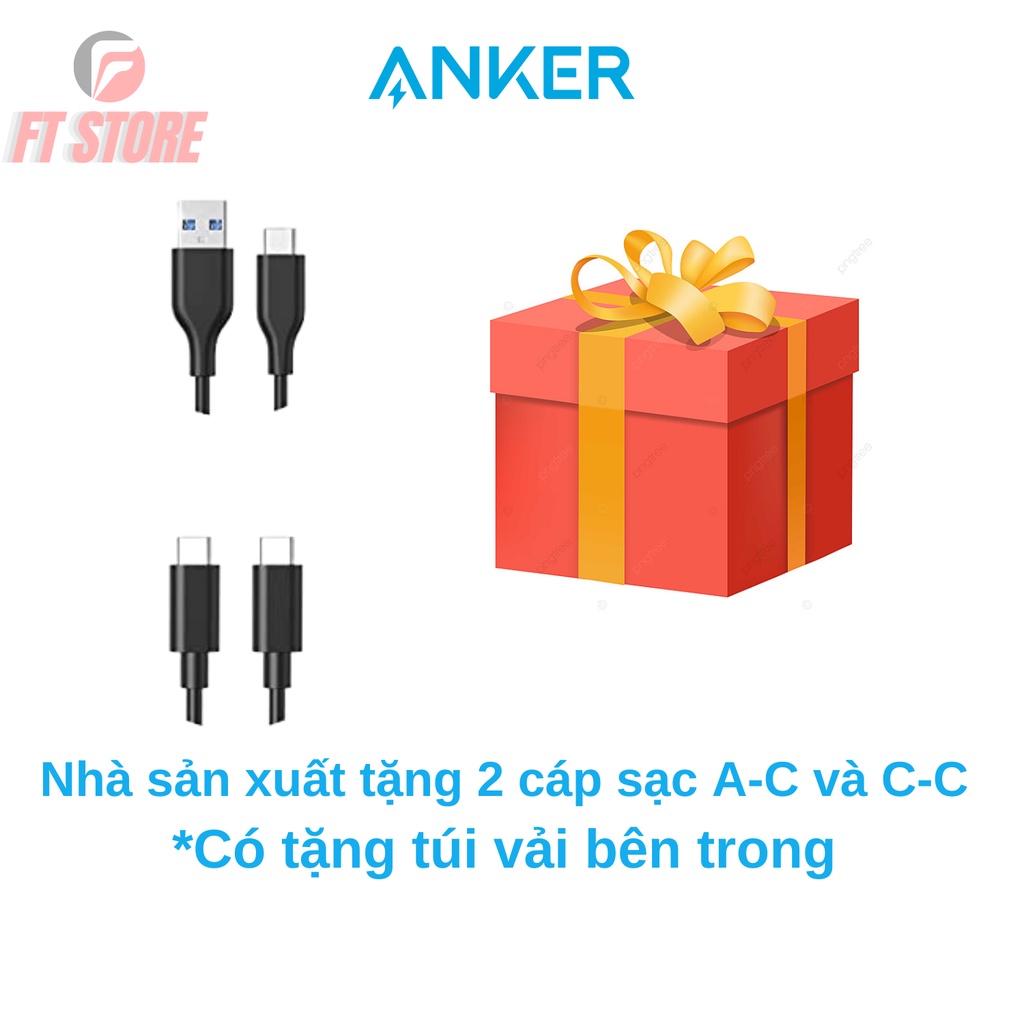 [GIAO HOẢ TỐC] Sạc Dự Phòng ANKER Sạc Nhanh PD 20W A1244 10000mAh dành cho điện thoại/tablet nhà táo BH12T