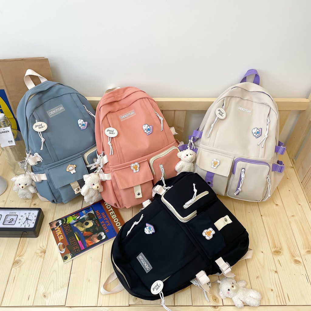 Balo unisex đi học nam nữ, balo thời trang Ulzzang Hàn Quốc cá tính dễ thương có chống nước