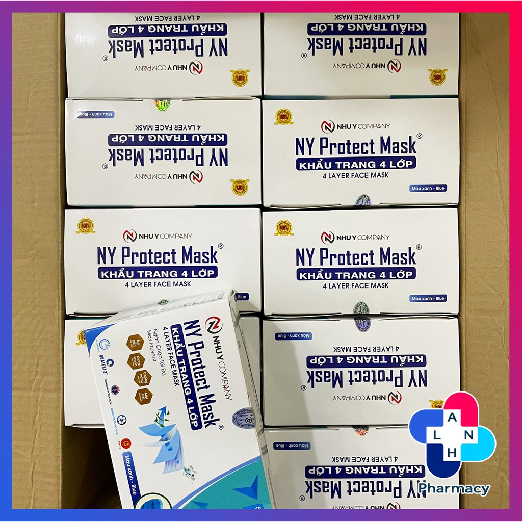 Khẩu trang y tế 4 lớp Như Ý màu xám - NY Protection Mask.