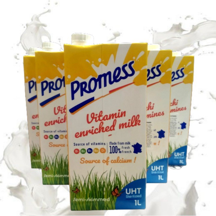 1 Hộp 1Lít Sữa Tươi PROMESS VITAMIN Nhập Khẩu Pháp.