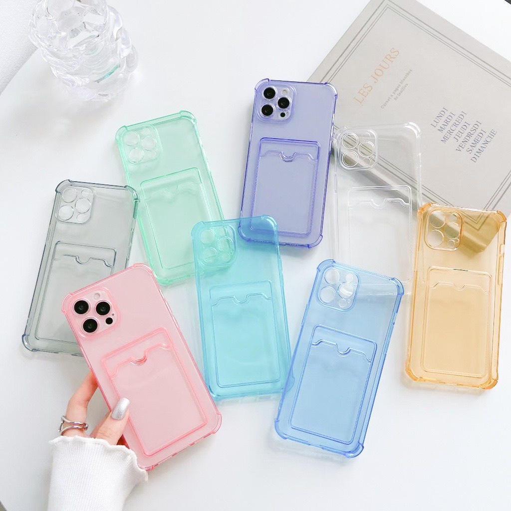 Ốp lưng iphone trong suốt có ngăn để ảnh / thẻ