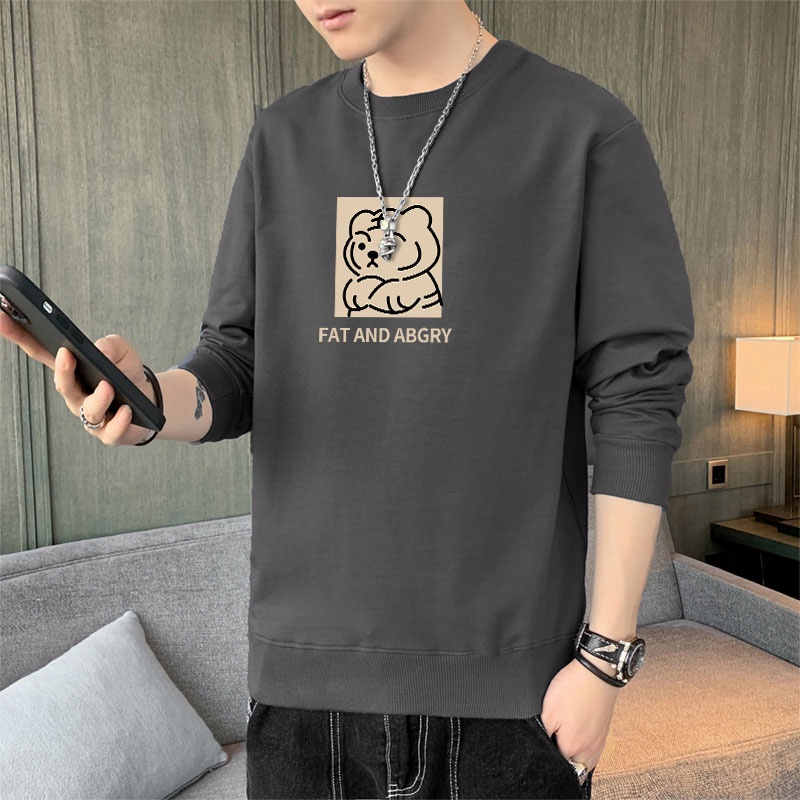 Áo Nỉ Dài Tay Cổ Tròn Form Rộng In Họa Tiết Thời Trang Xu Hướng Cho Nam