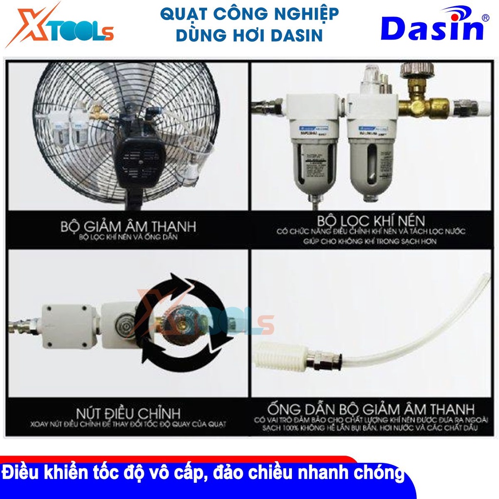 Quạt hơi nước treo tường Dasin KWPA 2050 Sải cánh 50cm Tốc độ gió 330m/phút, 56cmx32cmx62cm [CHÍNH HÃNG][XTOOLS]