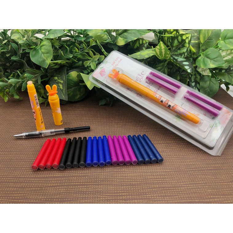 Combo 10 Ông mực xóa được Thầy Ánh lắp cho bút 070 Màu Tím/Xanh/Đen