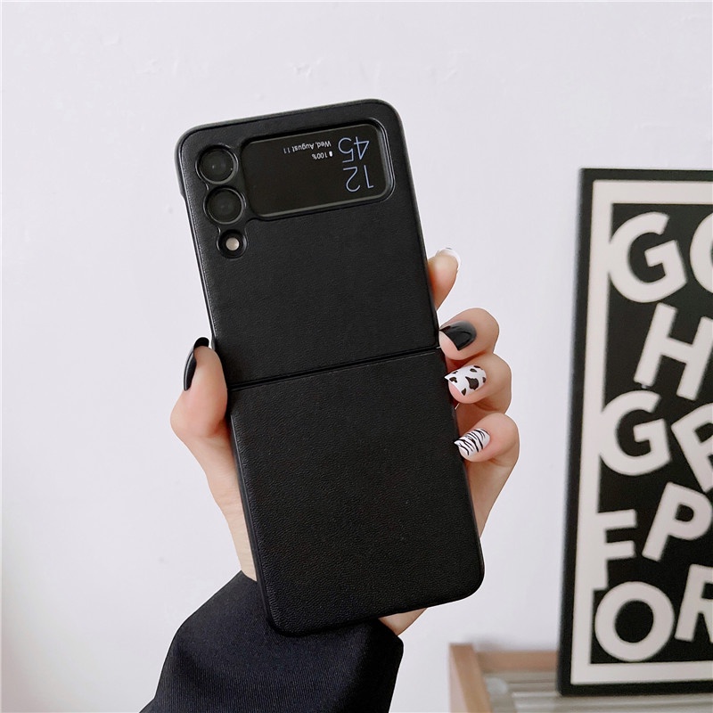 Ốp Điện Thoại Da Nắp Gập Chống Sốc Màu Trơn Cho Samsung Galaxy Z Flip 4 Z Flip 3 5G Z Flip 4 Zflip3 Flip4 Z Flip 3